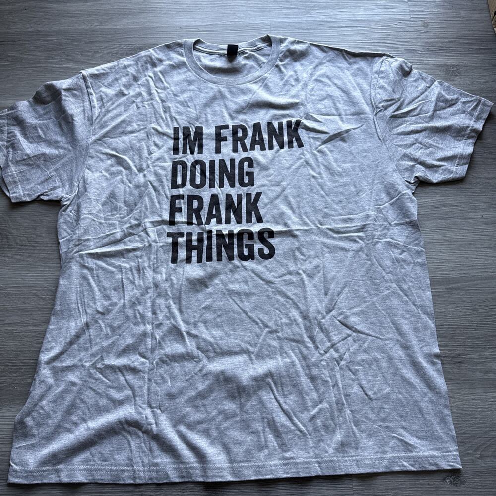 Frank T-Shirt Tee, 2XL XXL, Light Grey